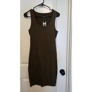 Absolutely Love It Olive Green Tank Bodycon Dress Size M NWT
